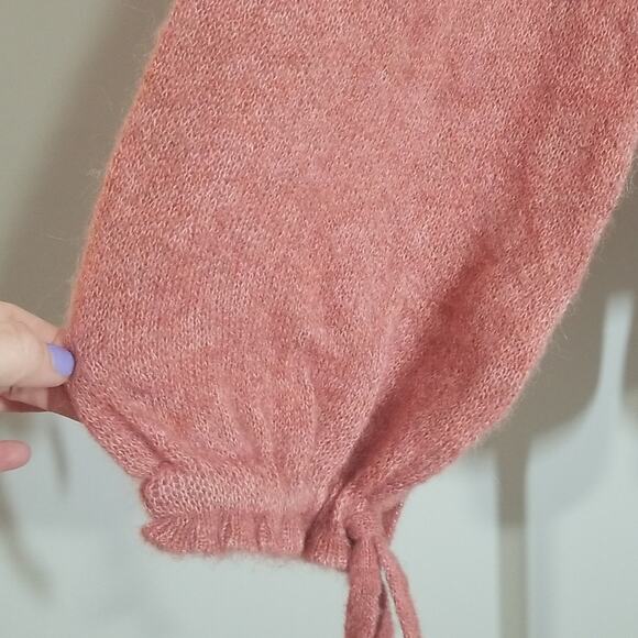 NWT 3.1 PHILLIP LIM Lofty Alpaca Blend Shirred Cuff Sweater In Dusty Coral - Picture 3 of 8